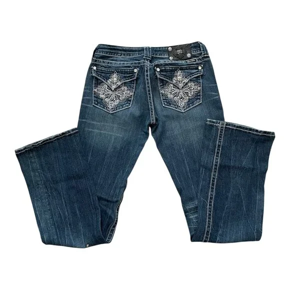 Miss Me JP5335B5 Bootcut Jeans Size 30 x 33.5 Dark Wash Like New - Picture 8 of 9